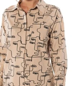 NEW SOCIETY PRINTED BUTTON DOWN TOP 15 NEW SOCIETY PRINTED BUTTON DOWN TOP -AKIRA pant-shop new society printed button down top multi 7 7 c1
