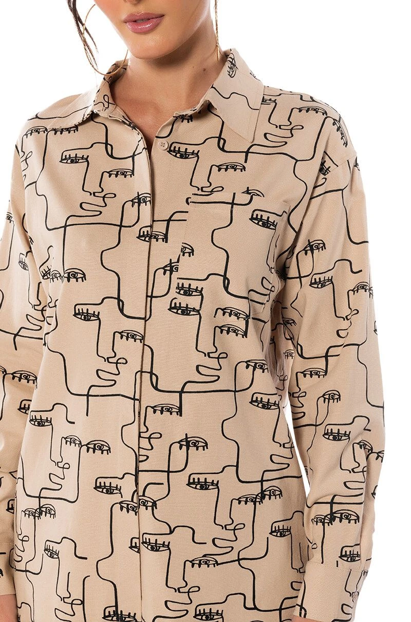 NEW SOCIETY PRINTED BUTTON DOWN TOP 9 NEW SOCIETY PRINTED BUTTON DOWN TOP - Image 7