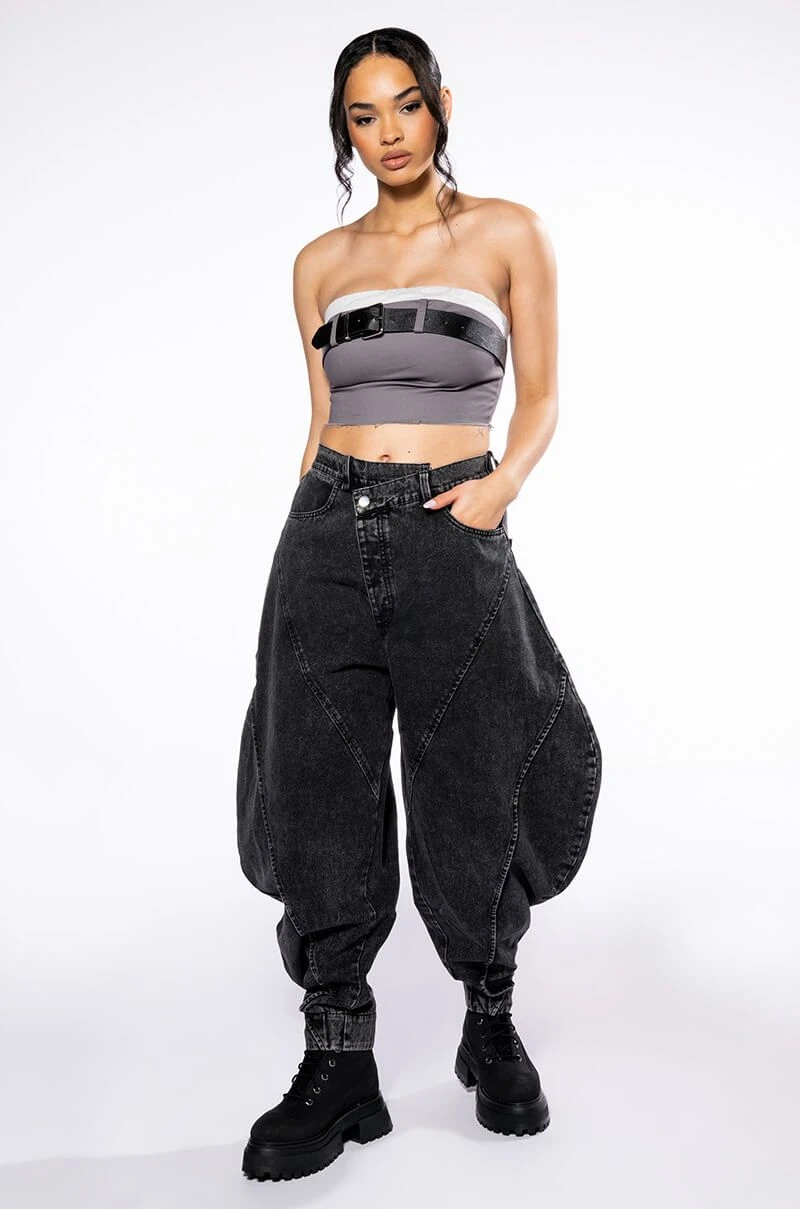 NEW YOU ABSTRACT VOLUME DENIM PANT - Image 3