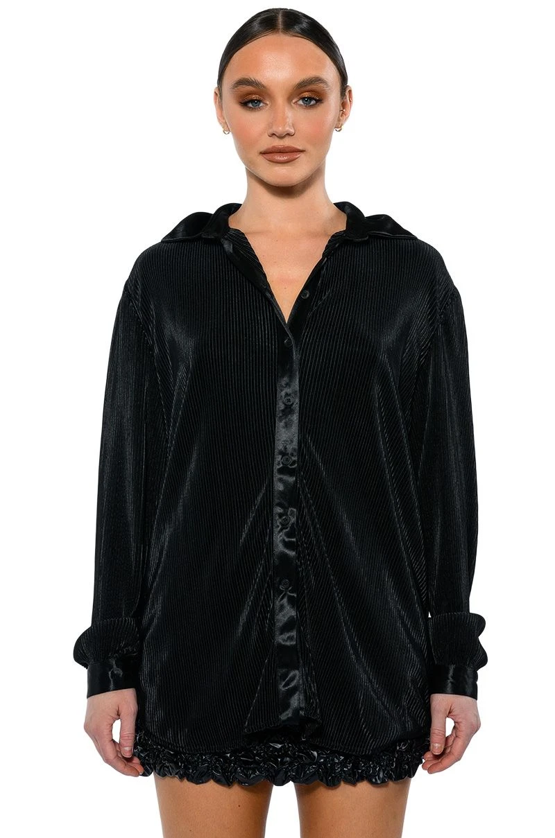 NIGHT OUT PLISSE BUTTON DOWN TOP 5 NIGHT OUT PLISSE BUTTON DOWN TOP - Image 3