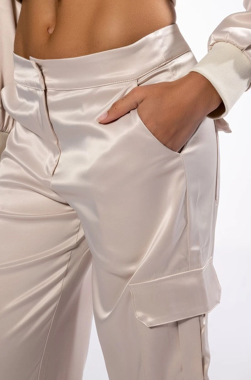 NOTHING BUT TROUBLE SATIN CARGO PANT - Image 6