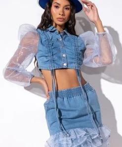 NOTHING TO LOSE DENIM BLOUSE