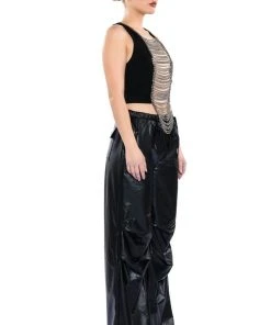 NOVA LAYERED CHAIN TANK TOP 12 NOVA LAYERED CHAIN TANK TOP -AKIRA pant-shop nova layered chain tank top black silver 4 4 c1