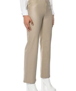 Alternative view of OFF DUTY FAUX LEATHER COATED STRAIGHT LEG PANT