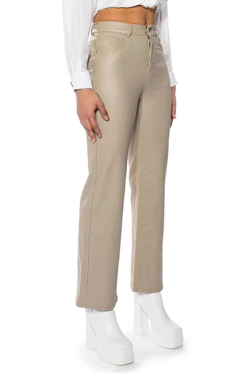 OFF DUTY FAUX LEATHER COATED STRAIGHT LEG PANT 4 OFF DUTY FAUX LEATHER COATED STRAIGHT LEG PANT - Image 2