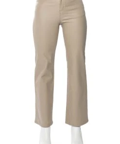 OFF DUTY FAUX LEATHER COATED STRAIGHT LEG PANT 14 OFF DUTY FAUX LEATHER COATED STRAIGHT LEG PANT -AKIRA pant-shop off duty faux leather coated straight leg pant light brown 5 5