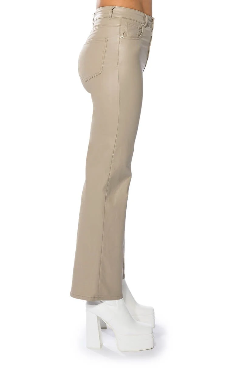OFF DUTY FAUX LEATHER COATED STRAIGHT LEG PANT 8 OFF DUTY FAUX LEATHER COATED STRAIGHT LEG PANT - Image 6