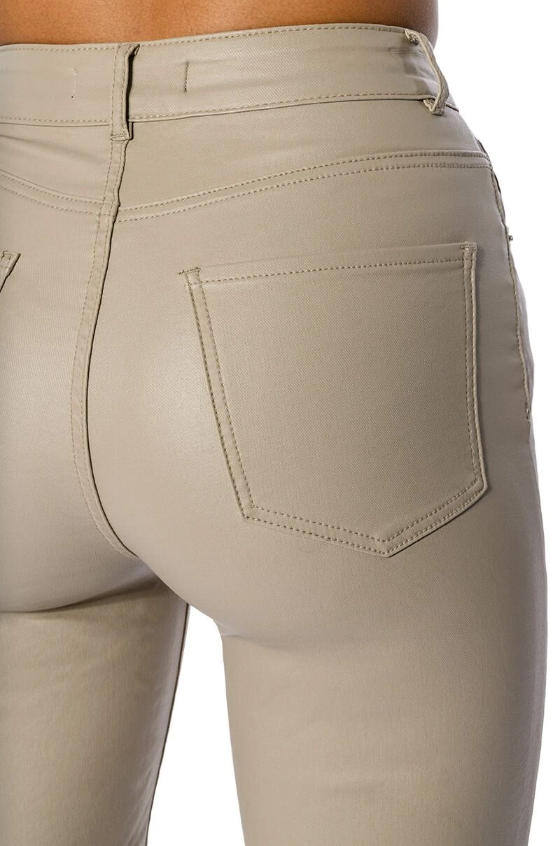 OFF DUTY FAUX LEATHER COATED STRAIGHT LEG PANT 10 OFF DUTY FAUX LEATHER COATED STRAIGHT LEG PANT - Image 8
