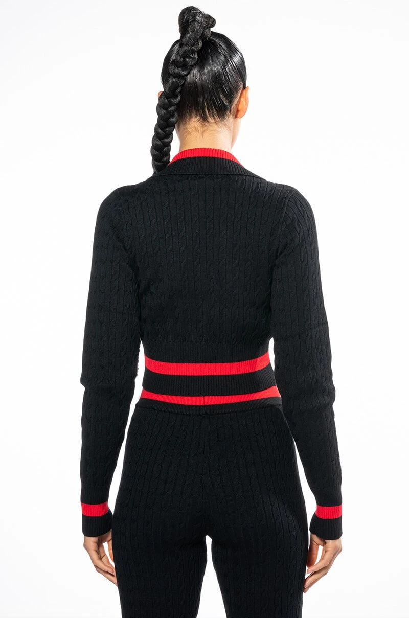 ONE LOVE STRIPE SWEATER CROP TOP - Image 6