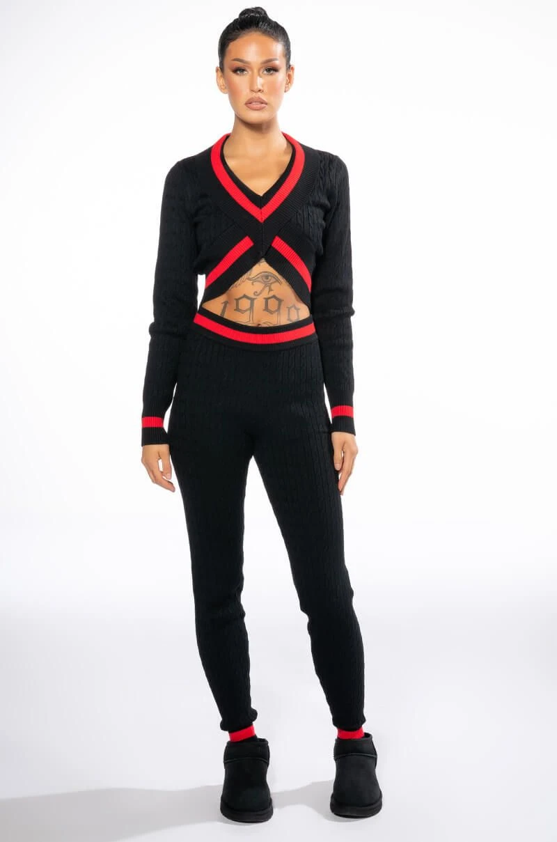 ONE LOVE STRIPE SWEATER CROP TOP - Image 8