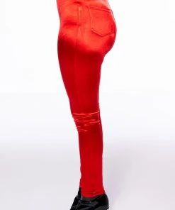 ONE MORE TIME HIGH WAISTED STRETCHY LEGGINGS 16 ONE MORE TIME HIGH WAISTED STRETCHY LEGGINGS -AKIRA pant-shop one more time high waisted stretchy leggings red 6 6