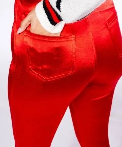 ONE MORE TIME HIGH WAISTED STRETCHY LEGGINGS 18 ONE MORE TIME HIGH WAISTED STRETCHY LEGGINGS -AKIRA pant-shop one more time high waisted stretchy leggings red 8 8