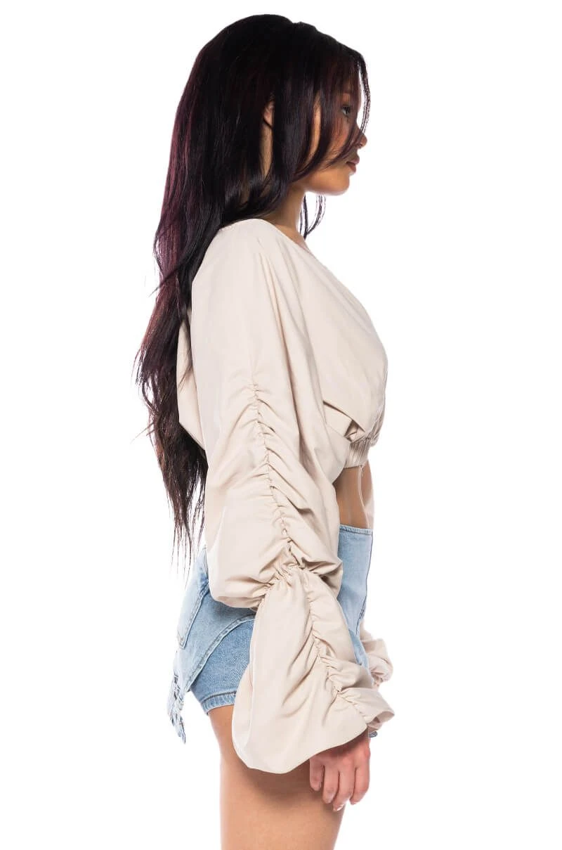 OPHELIA RUCHED LONG SLEEVE BLOUSE - Image 5