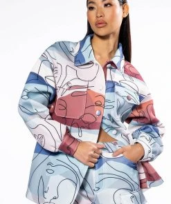 OVERSIZED PRINTED BUTTON DOWN 11 OVERSIZED PRINTED BUTTON DOWN -AKIRA pant-shop oversized printed button down multi 2 2