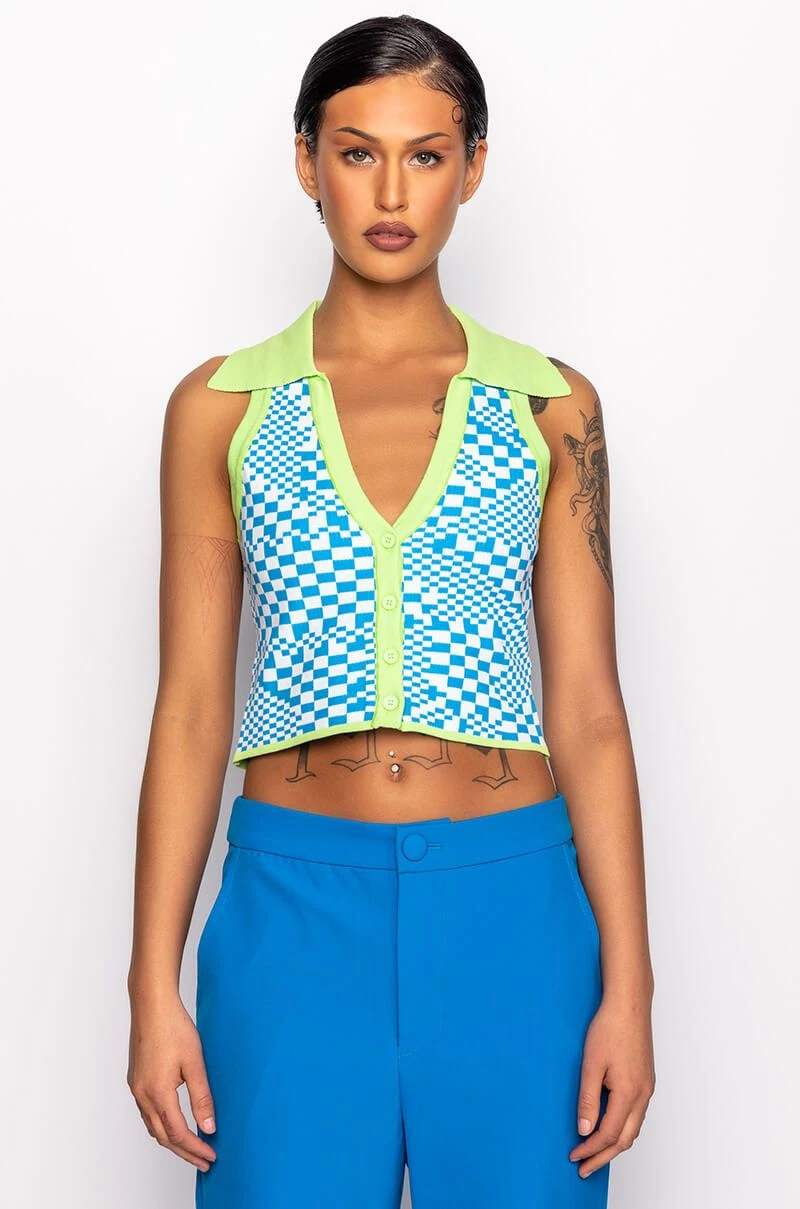 PLAY IT AGAIN CROPPED COLLARED TOP - Image 7