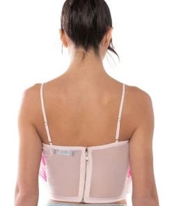 REAL OSTRICH FEATHER TOP IN PINK MULTI 12 REAL OSTRICH FEATHER TOP IN PINK MULTI -AKIRA pant-shop real ostrich feather top in pink multi pink multi 5 5