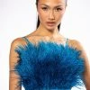 REAL OSTRICH FEATHERS CROP MESH BANDEAU 1 REAL OSTRICH FEATHERS CROP MESH BANDEAU -AKIRA pant-shop real ostrich feathers crop mesh bandeau teal 1 1