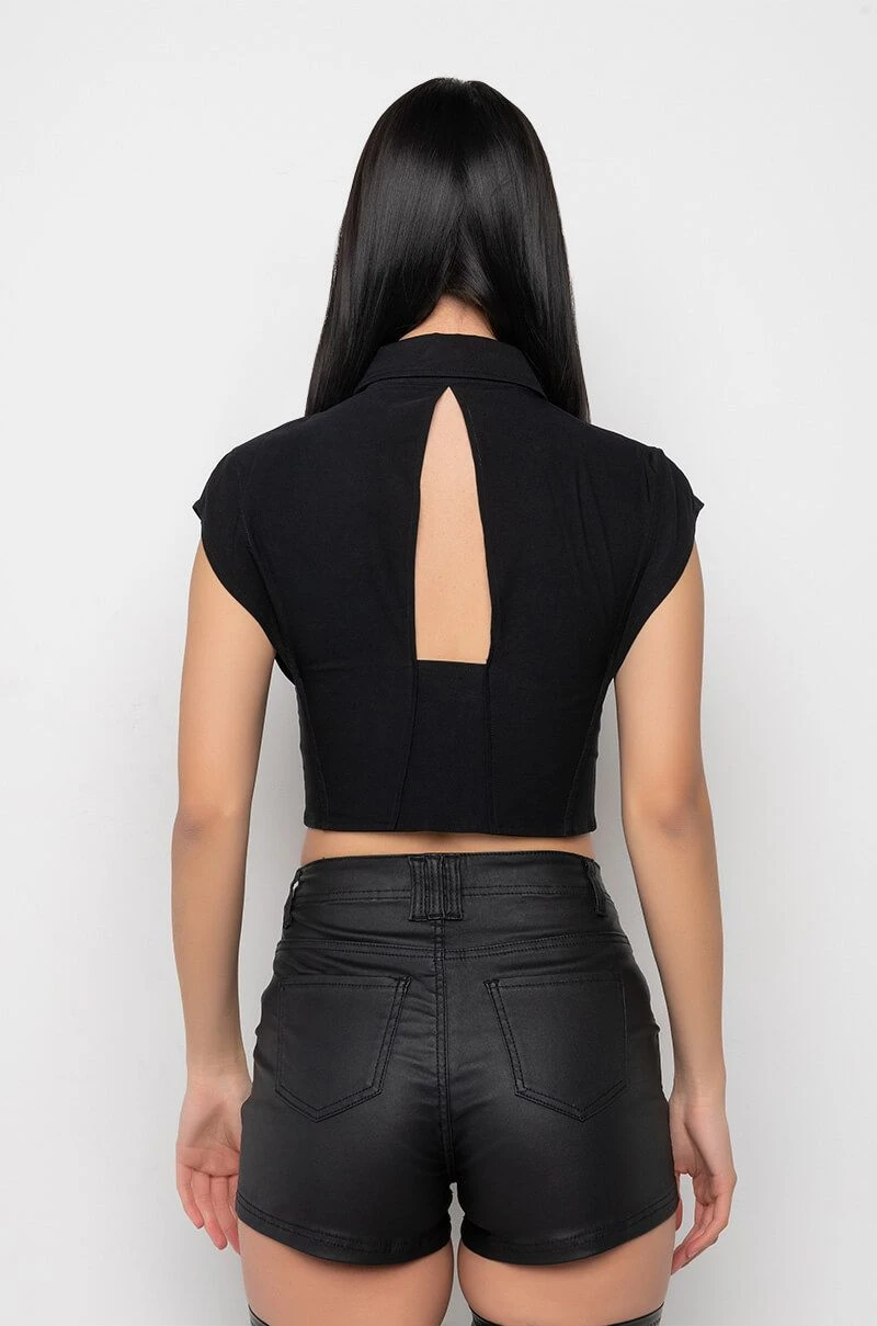 REGARDLESS CROPPED COLLARED BLOUSE - Image 5