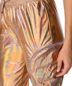 ROCKSTAR METALLIC ZIPPER DETAIL JOGGER -AKIRA pant-shop rockstar metallic jogger pink 8 8
