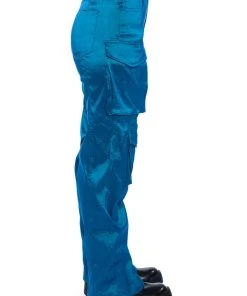 RUN IT UP STRETCH CARGO PANTS 15 RUN IT UP STRETCH CARGO PANTS -AKIRA pant-shop run it up stretch cargo pants teal 6 6