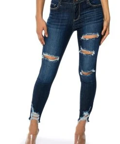 SATURN DARK HIGH RISE SKINNY JEANS