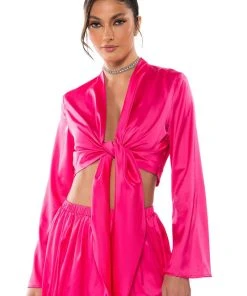 SAUCY VNECK WRAP TOP