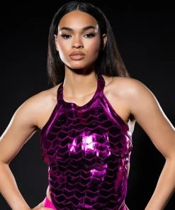 SCALES SLEEVELESS METALLIC TOP