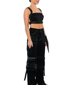 SECRET ADMIRER DENIM CROP TOP