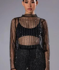 SELENA LONG SLEEVE EMBELLISHED TOP