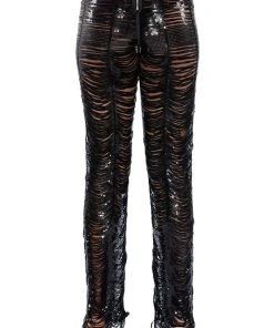 SENORITA EMBELLISHED STRAIGHT LEG PANT IN BLACK 16 SENORITA EMBELLISHED STRAIGHT LEG PANT IN BLACK -AKIRA pant-shop senorita embellished straight leg pant black 7 7 c1