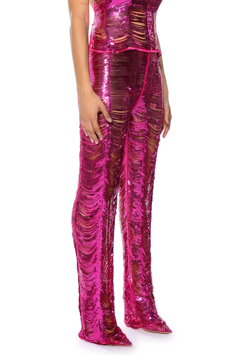 SENORITA EMBELLISHED STRAIGHT LEG PANT IN PINK - Image 2