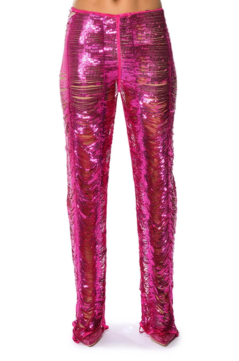 SENORITA EMBELLISHED STRAIGHT LEG PANT IN PINK - Image 5