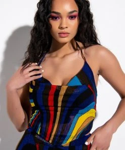 SO GOOD COWL NECK MESH BLOUSE