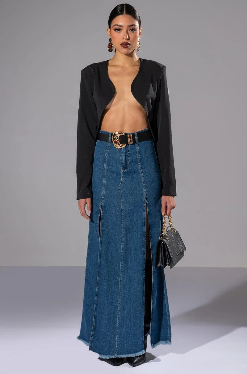 SO SLAYING DOUBLE SLIT DENIM MAXI SKIRT 11 SO SLAYING DOUBLE SLIT DENIM MAXI SKIRT - Image 9