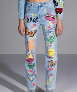 SPECIAL THING PAINTED HIGH RISE STRAIGHT LEG JEAN