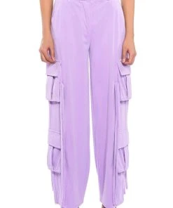 STYLIST WIDE LEG VELVET CARGO PANTS