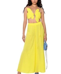SUNSHINE BABY WIDE LEG PALAZZO PANT 13 SUNSHINE BABY WIDE LEG PALAZZO PANT -AKIRA pant-shop sunshine baby wide leg palazzo pant yellow 3 3