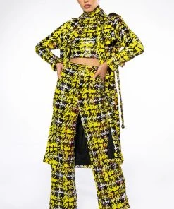 SWEET ESCAPE SEQUIN PLAID MOCK NECK CROP TOP 14 SWEET ESCAPE SEQUIN PLAID MOCK NECK CROP TOP -AKIRA pant-shop sweet escape sequin plaid mock neck crop top yellow multi 4 4