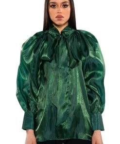 TALULLA TIE NECK LONG SLEEVE BLOUSE