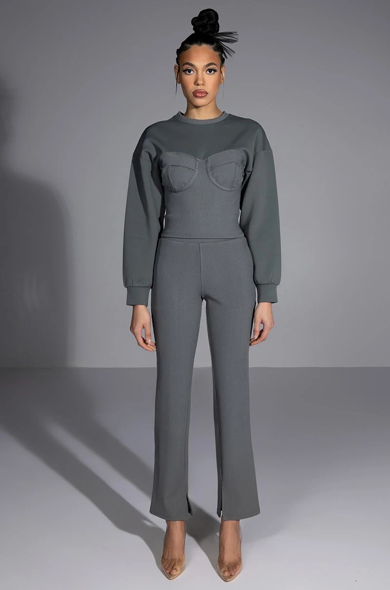 TATUM STRUCTURED FIT CREWNECK CORSET SWEATSHIRT - Image 2