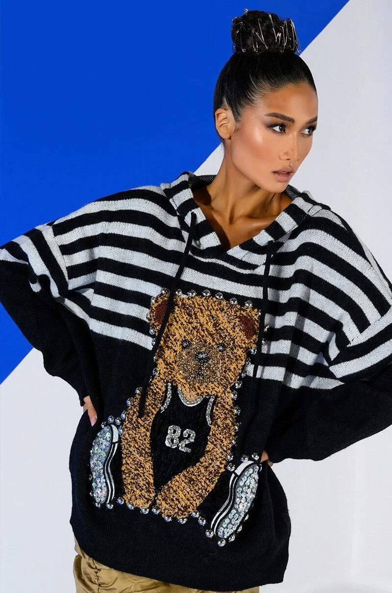 TEDDY HOODED STRIPED SWEATER 4 TEDDY HOODED STRIPED SWEATER - Image 2
