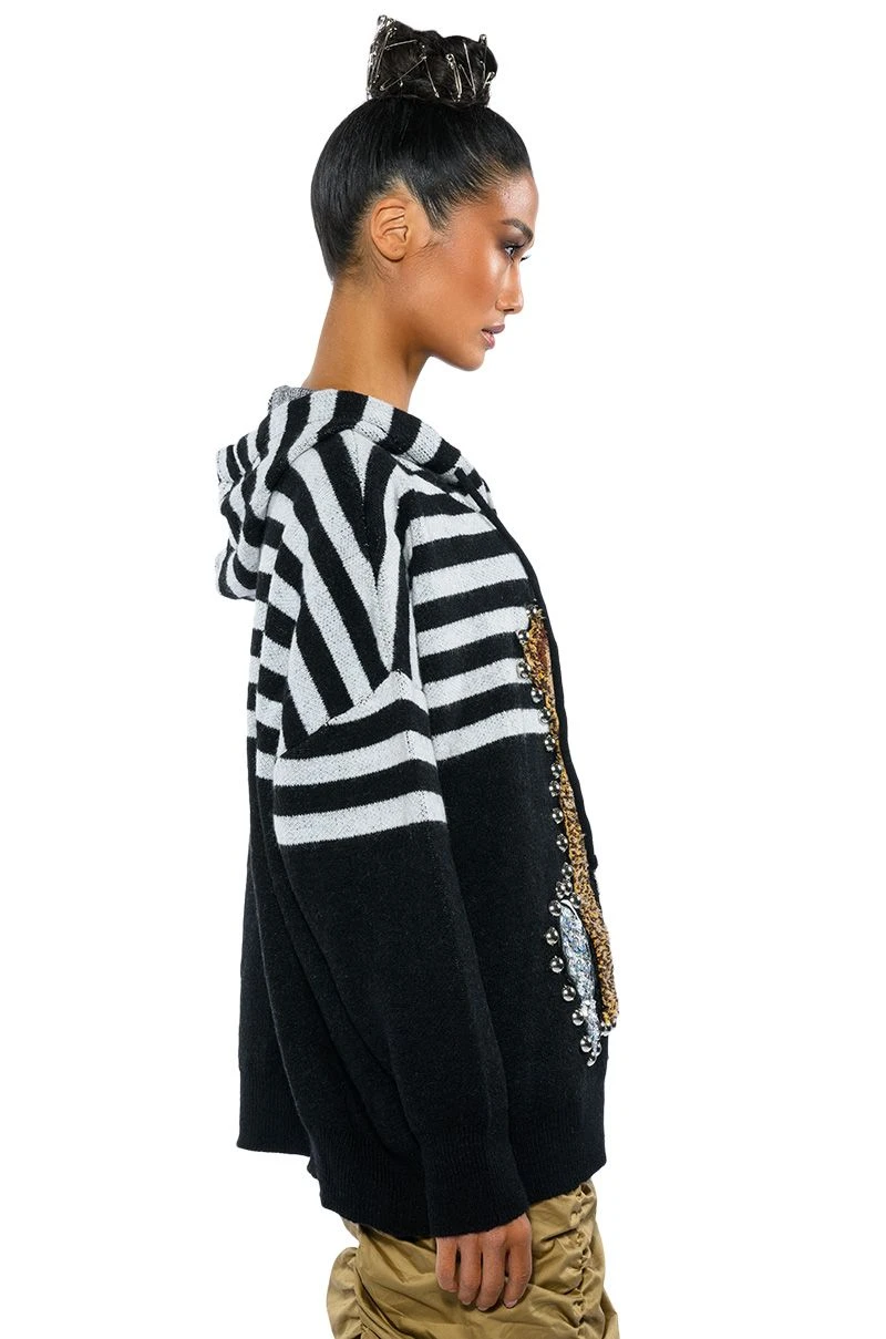 TEDDY HOODED STRIPED SWEATER 10 TEDDY HOODED STRIPED SWEATER - Image 8