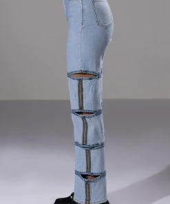TEMPTATION HIGH RISE LAYERED WIDE LEG JEAN -AKIRA pant-shop temptation high rise layered wide leg jean light blue denim 5 5
