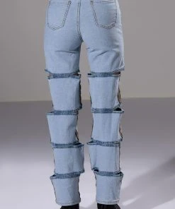 TEMPTATION HIGH RISE LAYERED WIDE LEG JEAN -AKIRA pant-shop temptation high rise layered wide leg jean light blue denim 6 6