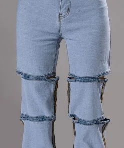 TEMPTATION HIGH RISE LAYERED WIDE LEG JEAN -AKIRA pant-shop temptation high rise layered wide leg jean light blue denim 7 7