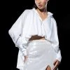 THE MUST HAVE BUBBLE POPLIN BLOUSE -AKIRA pant-shop the must have bubble poplin blouse white 1 1