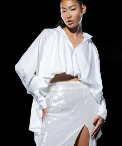 THE MUST HAVE BUBBLE POPLIN BLOUSE