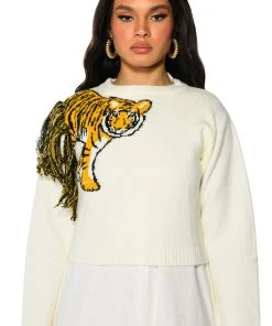 TIGER BABY CREW NECK LONG SLEEVE SWEATER
