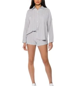 TIME TO RELAX BUTTON DOWN SHIRT 10 TIME TO RELAX BUTTON DOWN SHIRT -AKIRA pant-shop time to relax button down shirt light grey 3 3