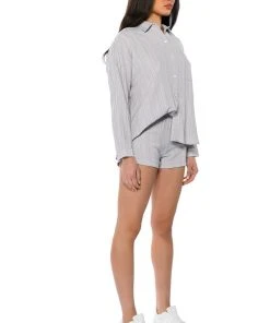 TIME TO RELAX BUTTON DOWN SHIRT 11 TIME TO RELAX BUTTON DOWN SHIRT -AKIRA pant-shop time to relax button down shirt light grey 4 4
